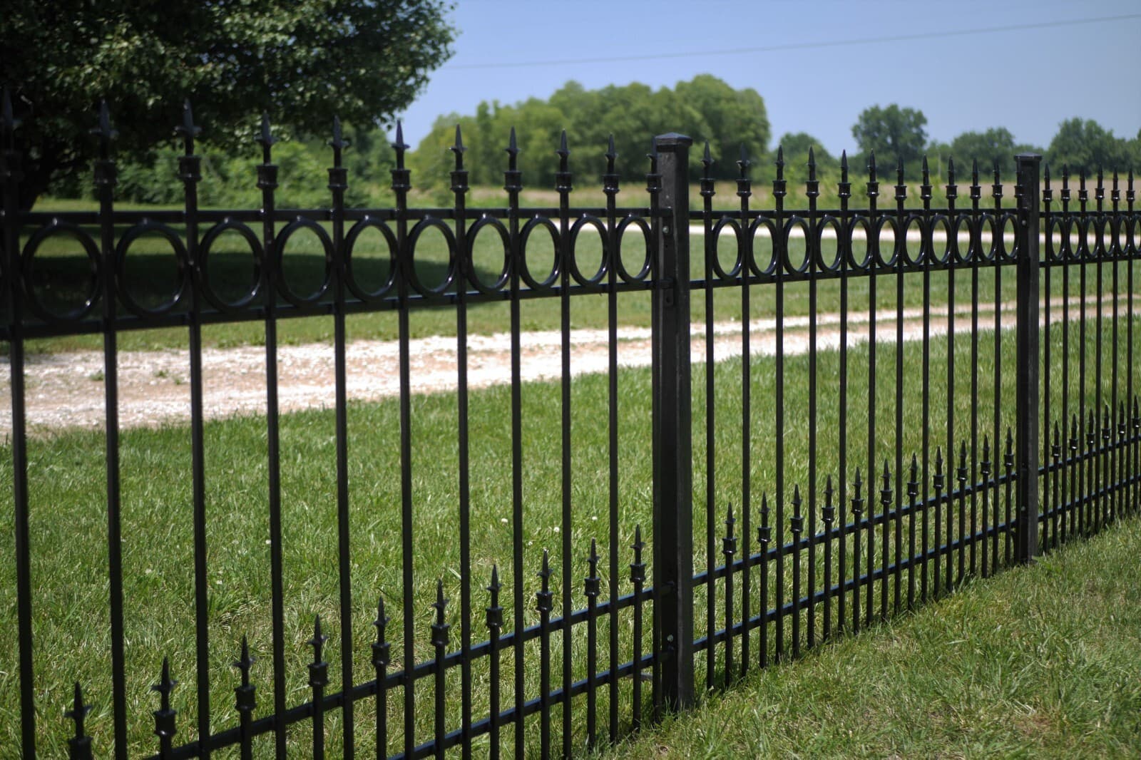 Solid Wrought Iron Fence Panels with 6" Rings with 18" sub-pic: Delivery below 3