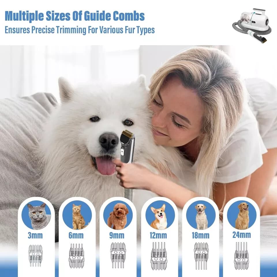 S7 Dog Grooming Vacuum and Dog Grooming Kit 1.5L Powerful Dog Vacuum Cleaner 5