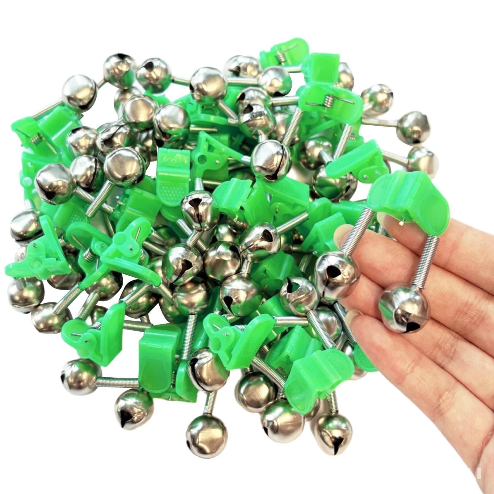 50 Pcs Fishing Bells Dual Alert Fishing Bells for Rods Clip On Fishing Bells