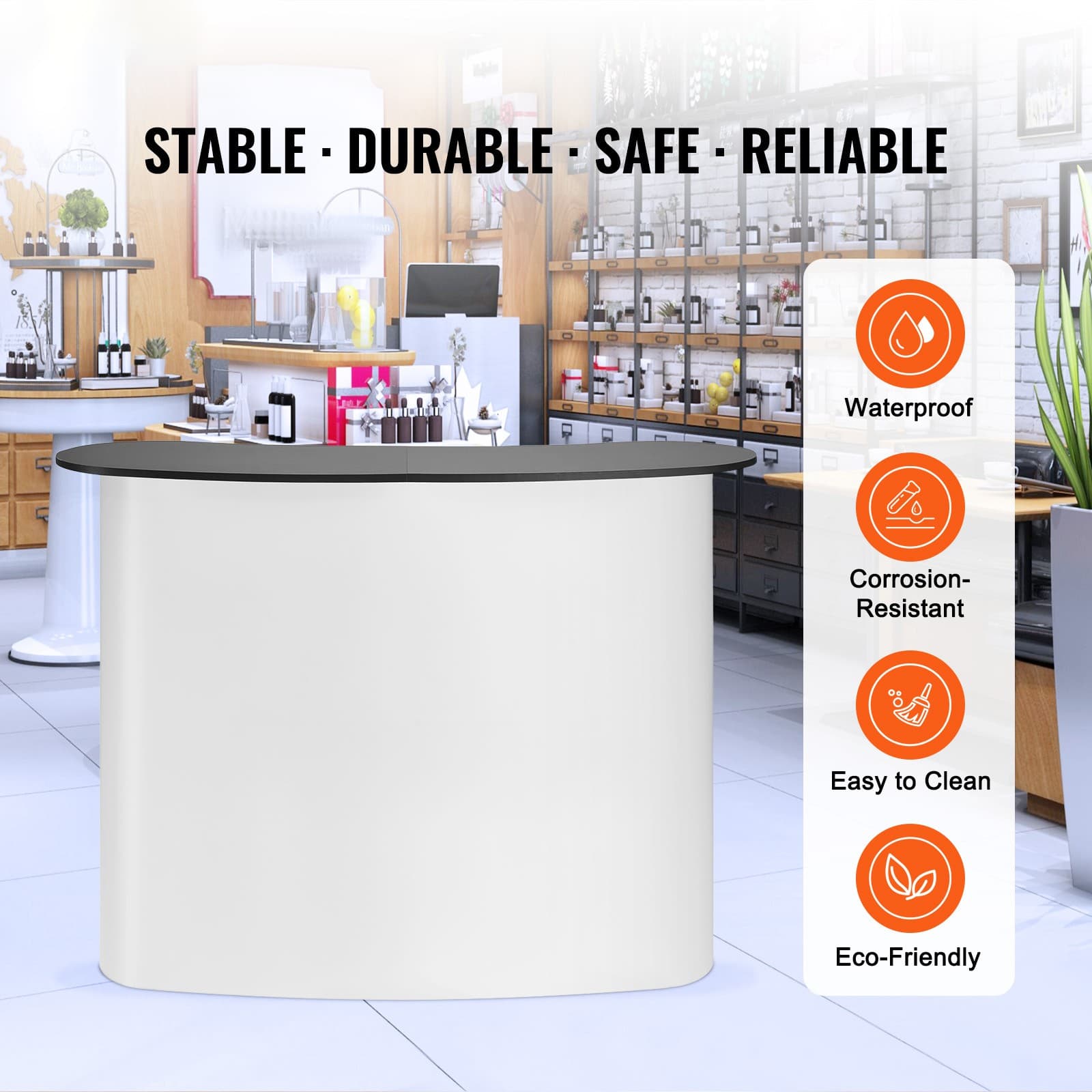 Uimoso Trade Show Display Podium Table Counter Stand 51.18x18.31x37.4" Foldable 2