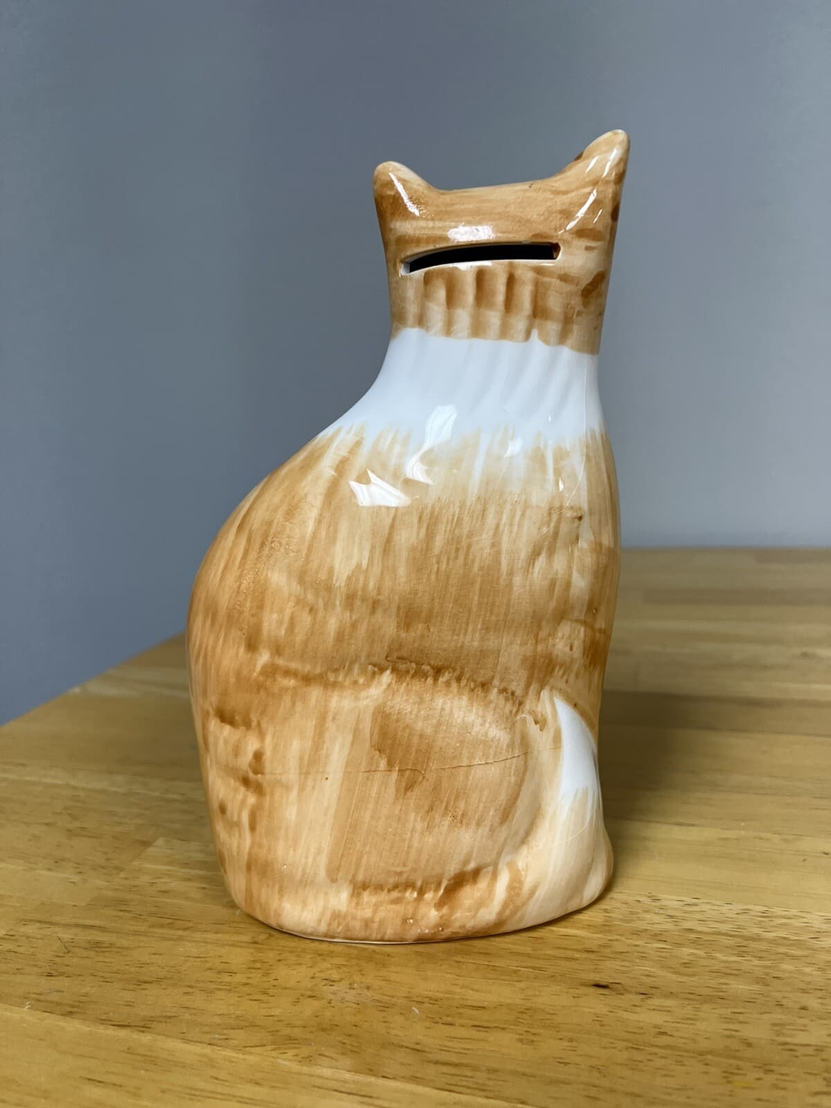 Vintage Ceramic Pottery Cat Bank Made in Taiwan Cat Lovers Dream Orange Ginger 5