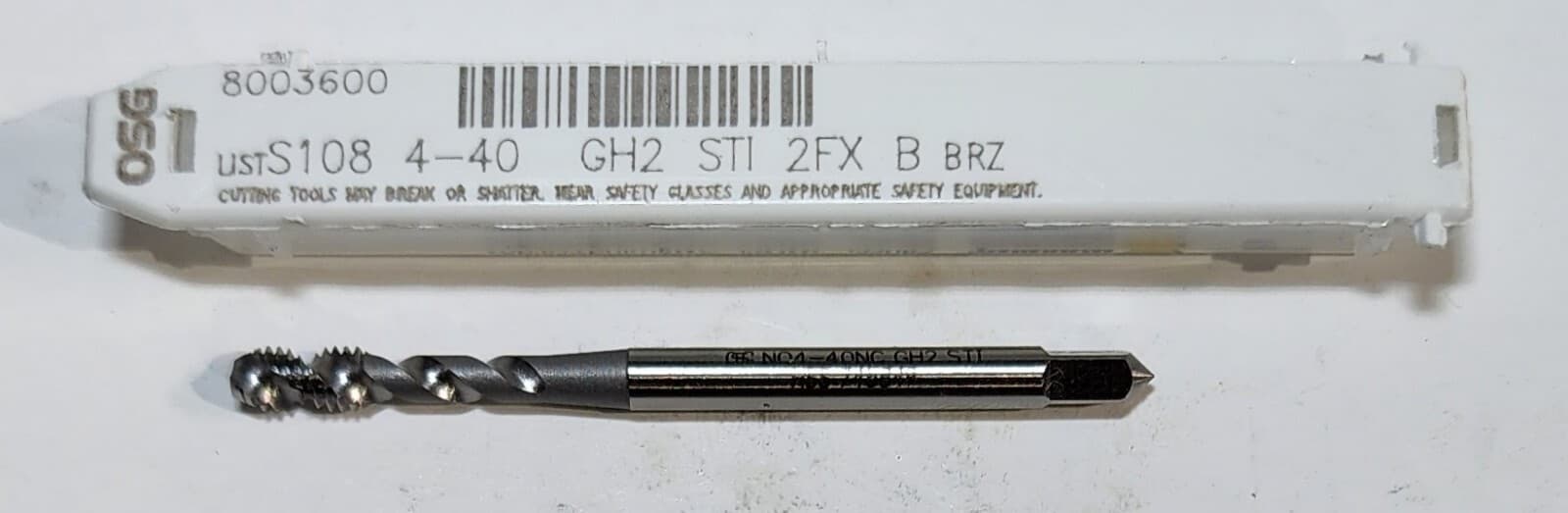 New OSG 4-40 GH2 STI 2FX 2 Flute Bottom Tap #8003600