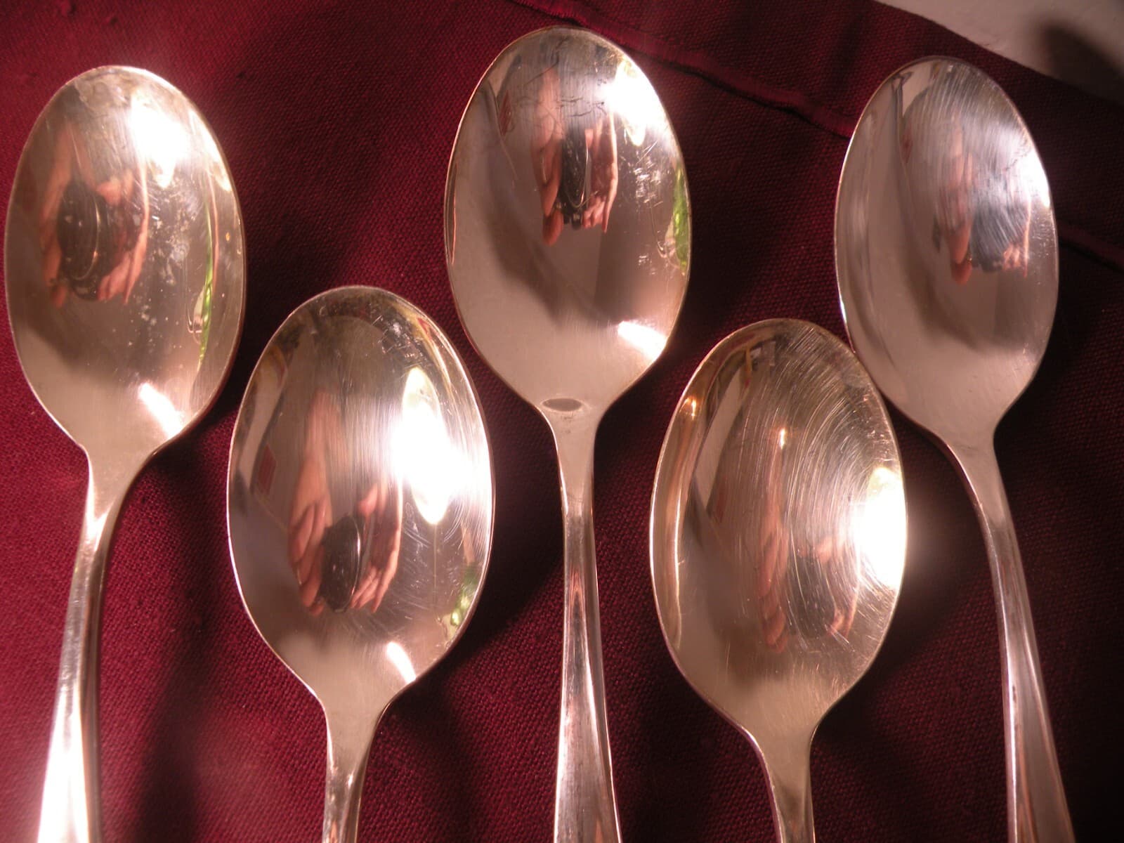 5 Oval Soup Spoons 1957 EXQUISITE Rogers & Bro International Silverplate 7" 2