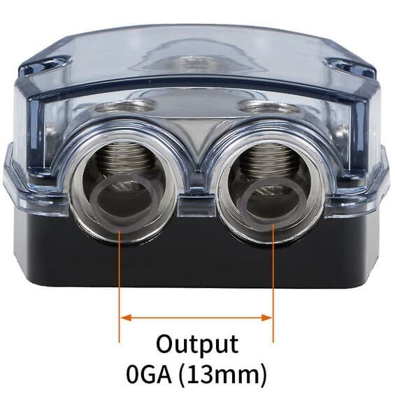 2 Way Distribution Block 0-4 AWG In, 0-4 AWG Out Car Audio Amp Power or Ground 4