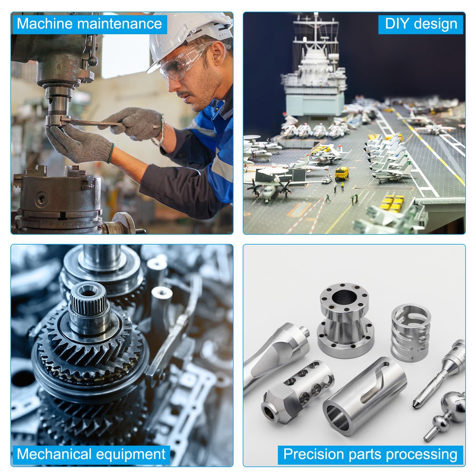 8 Pcs M8 Aluminum Metal Spacers Aluminum 8.2mm ID x 16mm OD x 8mm L Black 6