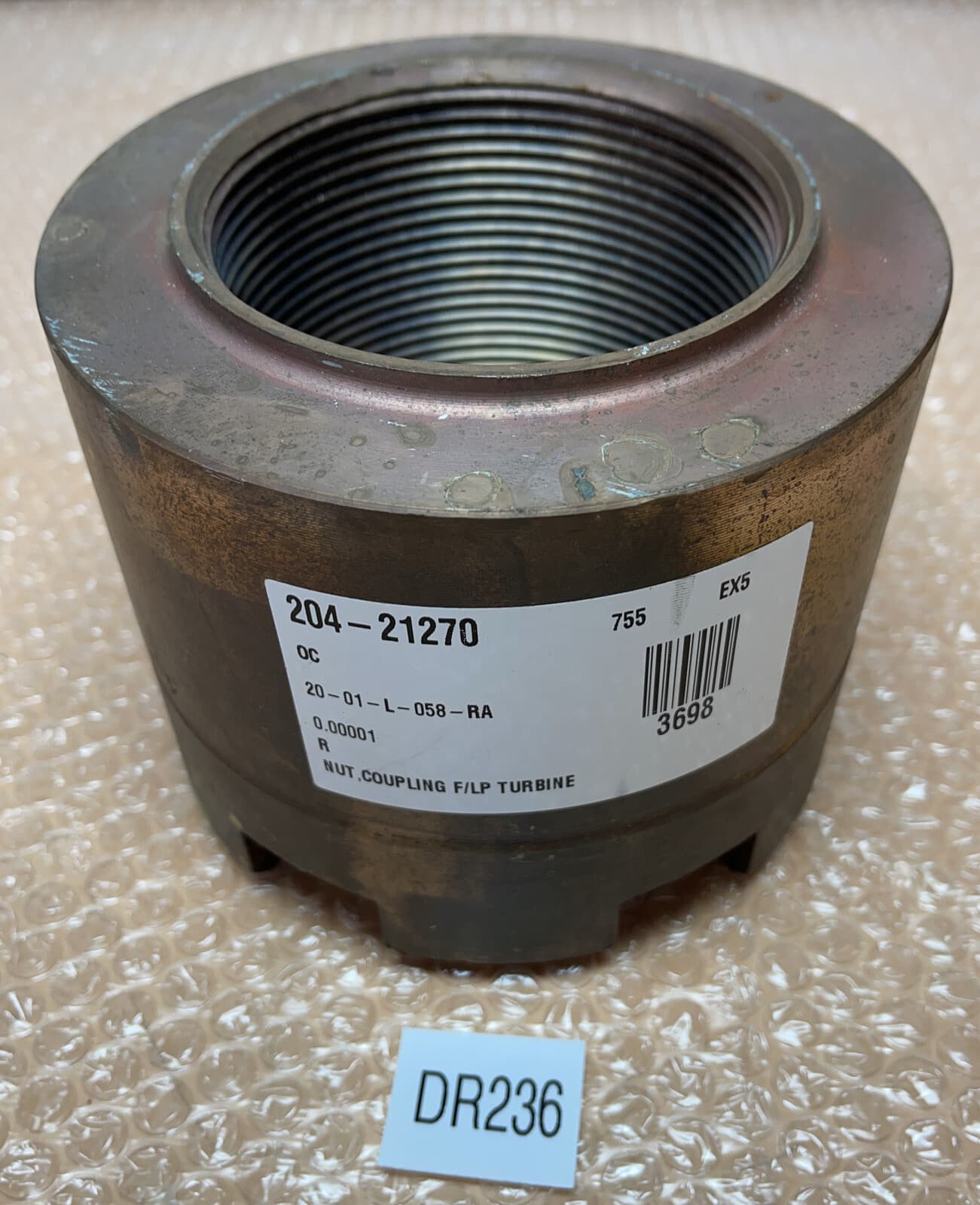 NEW OLD STOCK- 20-01-L-058-RA Coupling F/LP Turbine Nut Slotted || Fast Shipped!