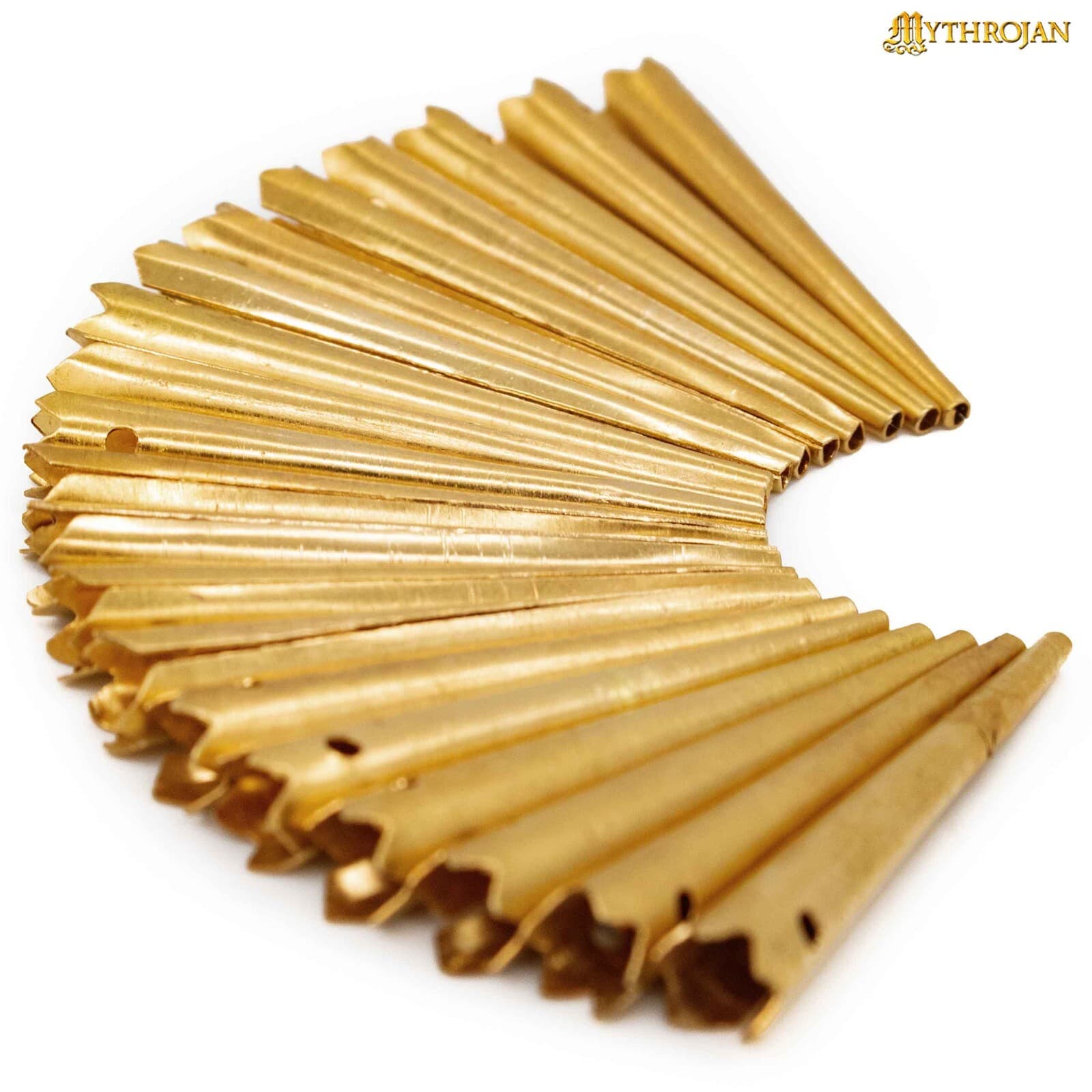 Brass Aiglets Medieval Viking Pure Solid Brass Chapes For Lacing Ends Set of 20 6