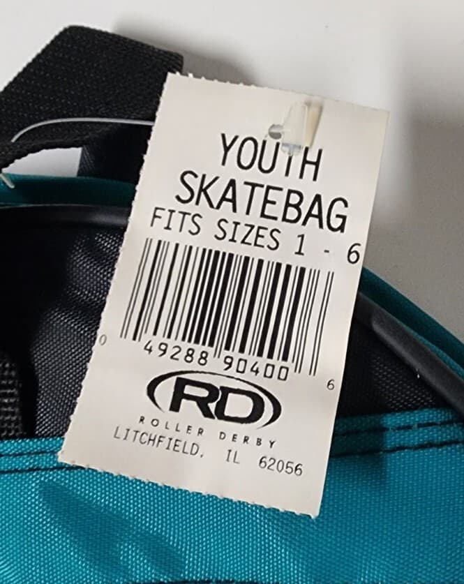 Vintage Charger Roller Skate Youth Rollerblades Storage Bag Teal 90s Retro!      2