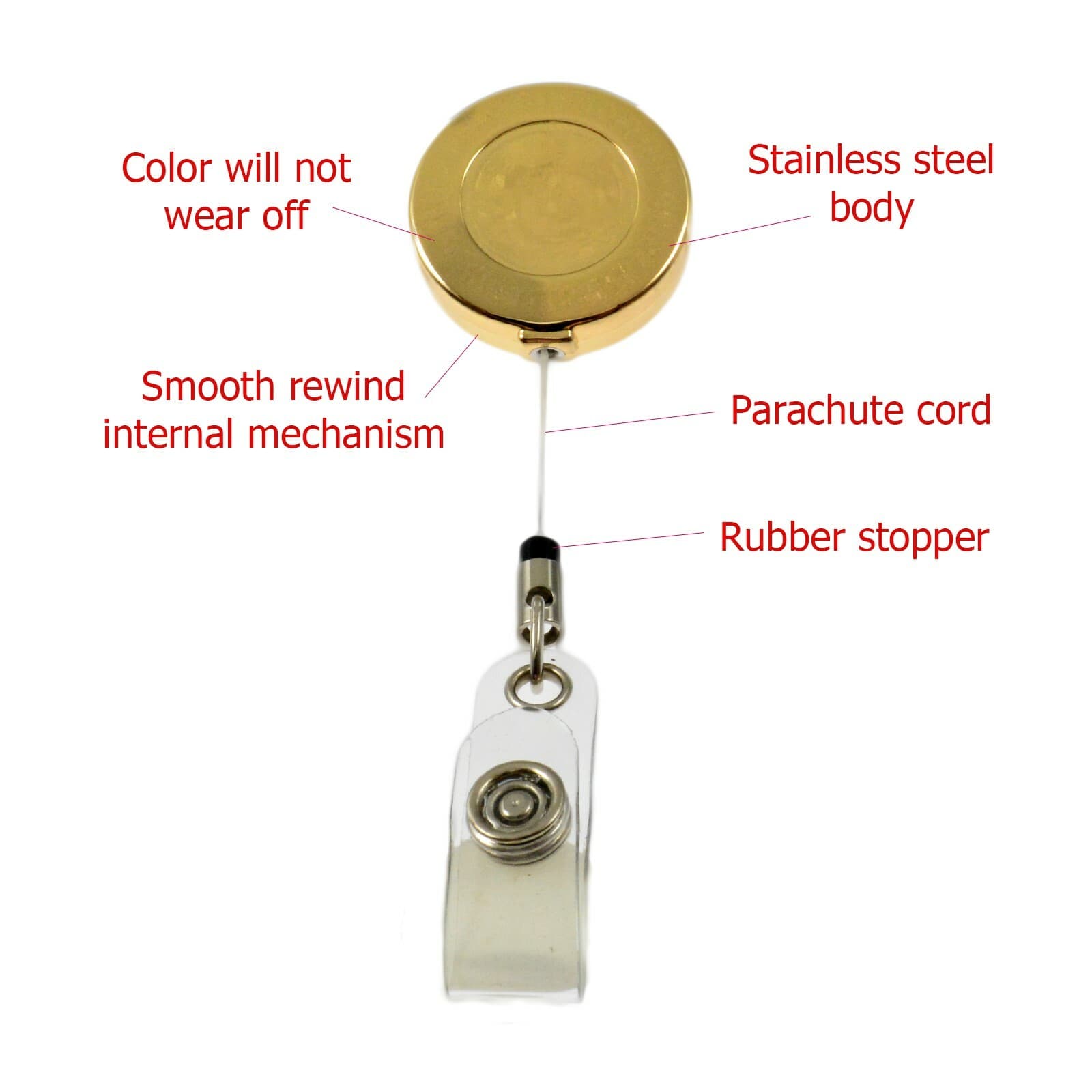 Corrections Officer 7 Point Star Badge Reel Retractable ID Card Holder Gold 2