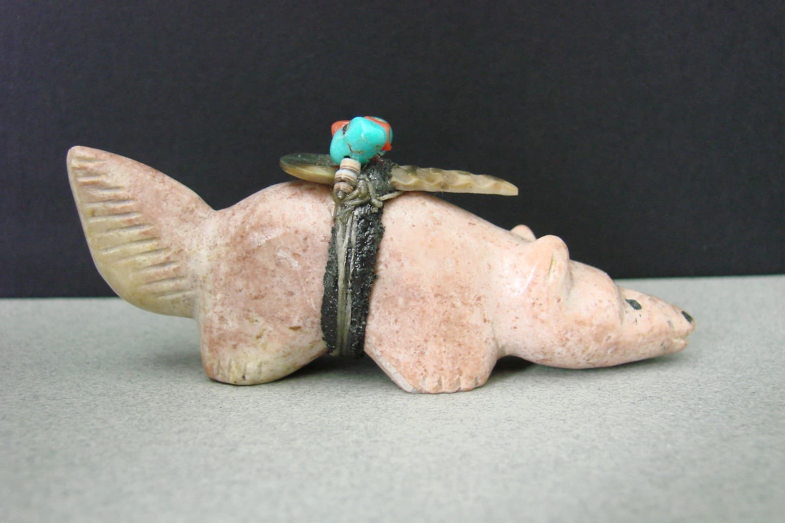 Vintage 1970's Native Zuni Bushy Tail Fetish Carving By Edna Leki  (d.) 3