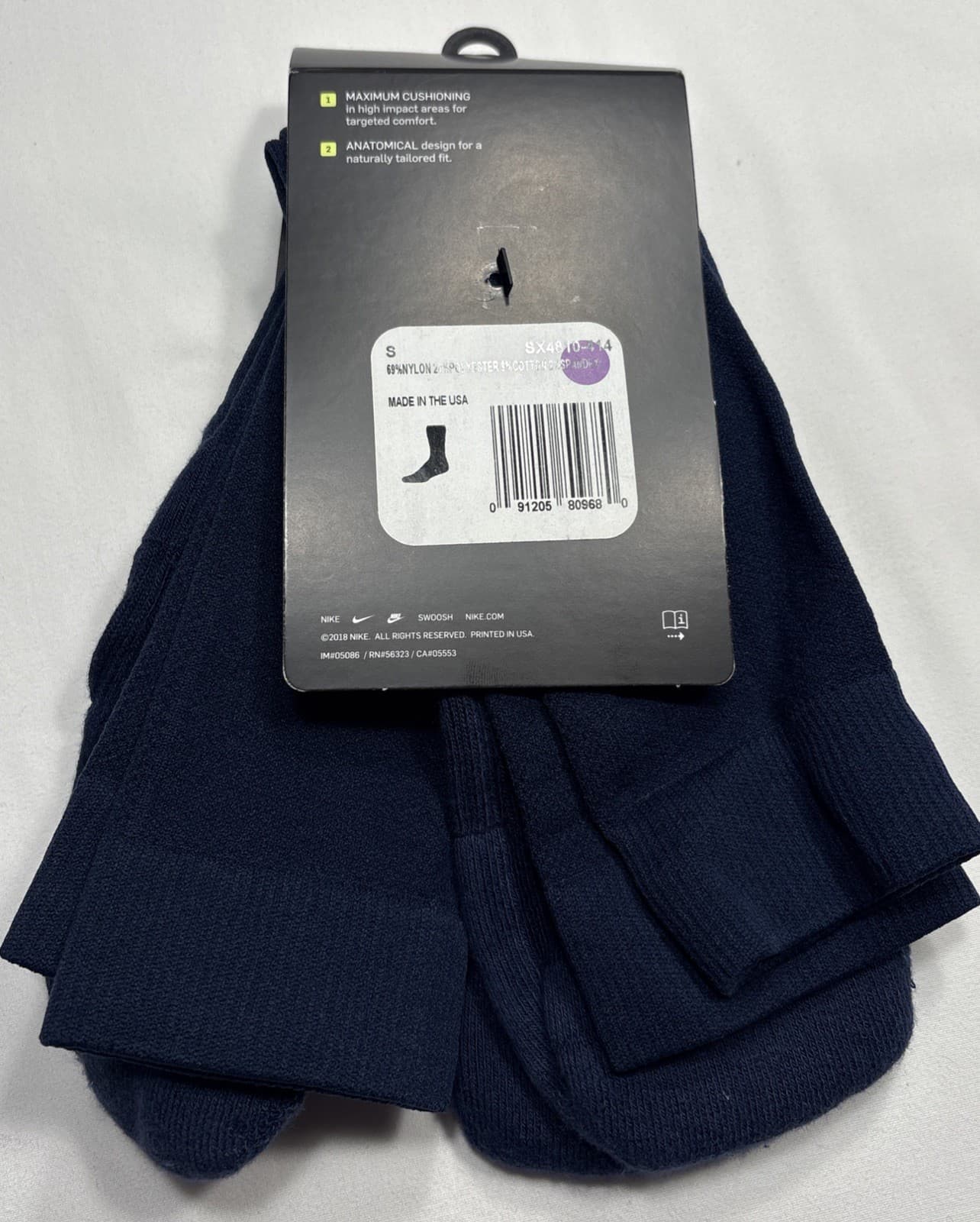 NIKE VAPOR KNEE HIGH BASEBALL Socks ROYAL BLUE SX4810-414 Sz Small 2 Pairs 4