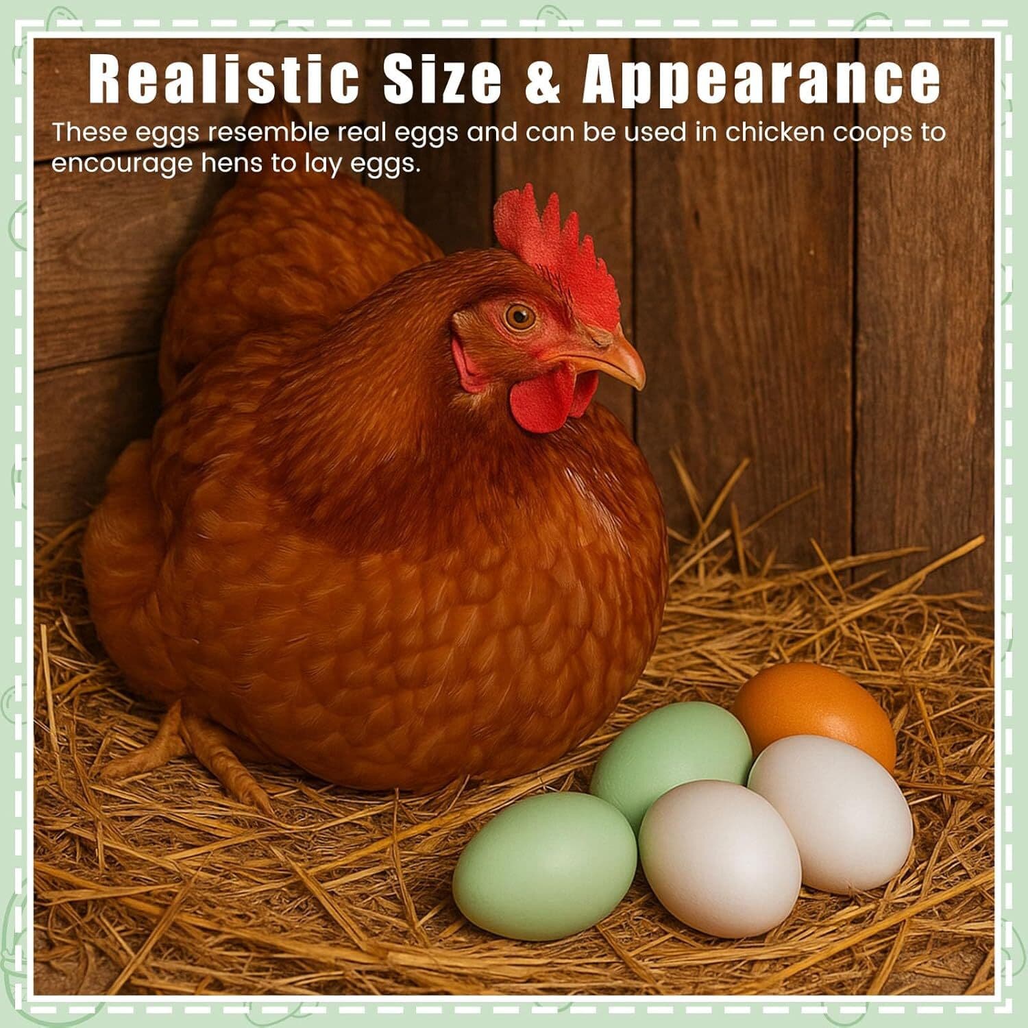 7 Pcs Wooden Fake Eggs, 3 Colors Wood Eggs for Crafts Fake Chicken Eggs Nesting 5