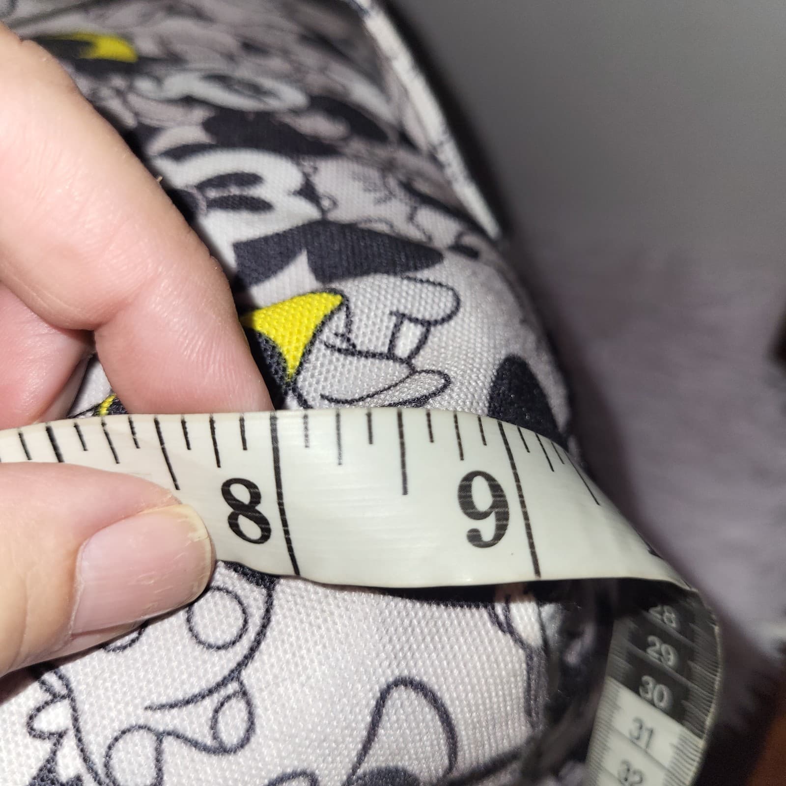 Disney  Mickey & Minnie Gray Canvas Tote Duffle Gym Travel Bag Super Cute! 5