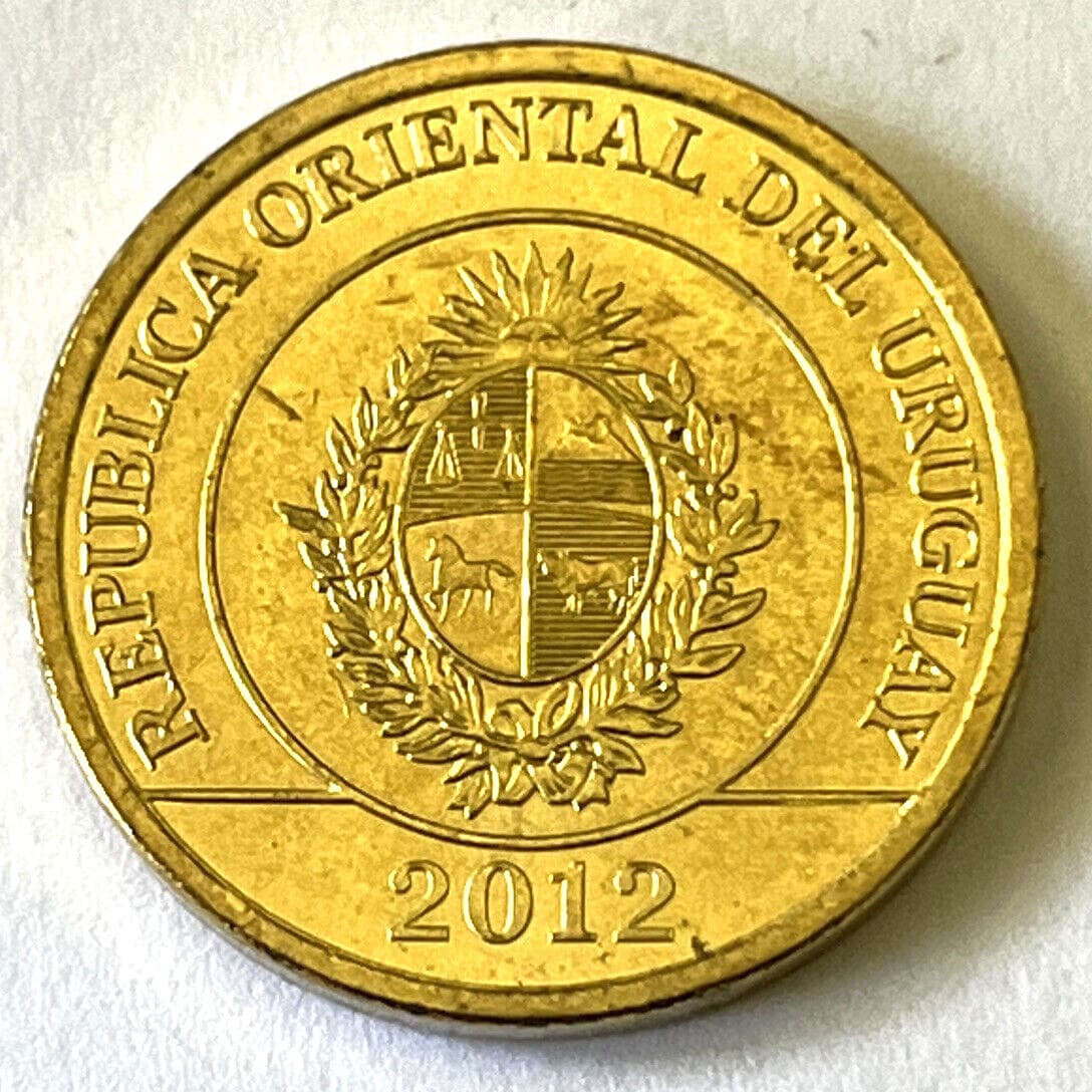 2012 Uruguay 1 peso Coin Armadillo animal wildlife 2