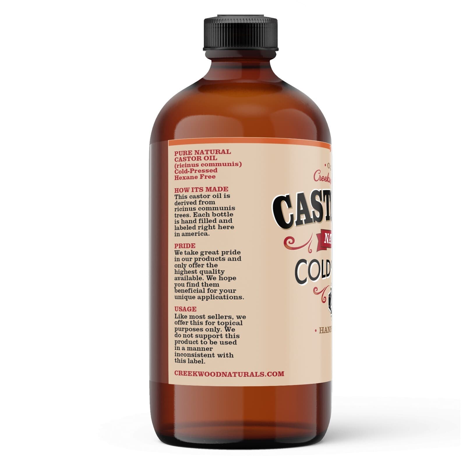 Castor Oil 100% Pure Cold Pressed in Glass Bottle Hair Skin 2