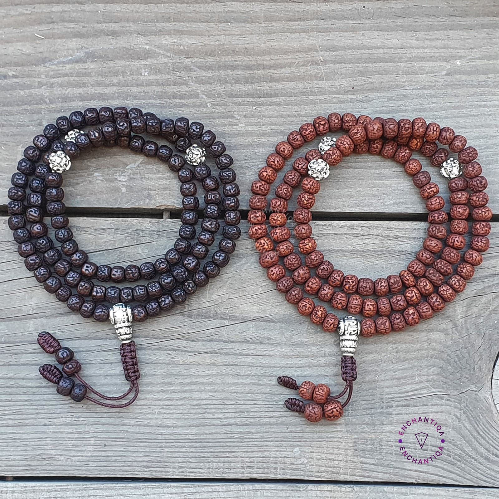 Tibetan Rudraksha Seed Mala: 108 Prayer Beads, Om Mani Padme Hum 3