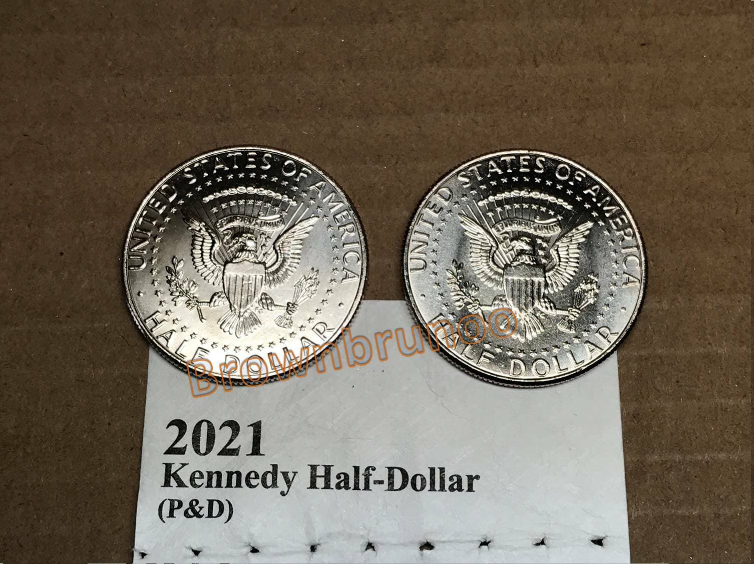 2021 P & D Kennedy Half Dollar Uncirculated 2 Coins Philadelphia & Denver 50c 3