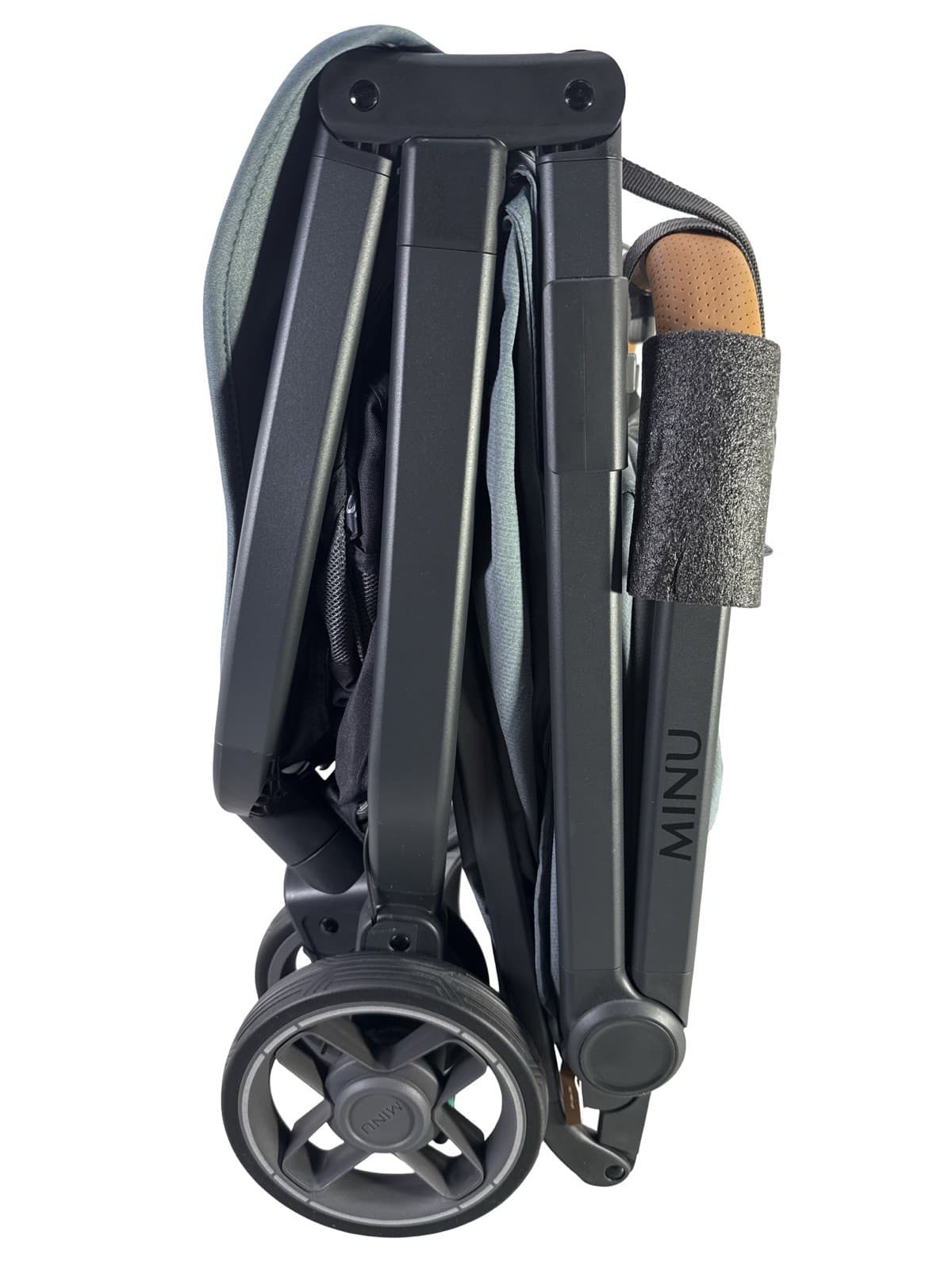 UPPAbaby Minu V3 Travel Stroller, Dillan (Stone Blue/Carbon Frame/Sand Leather) 3