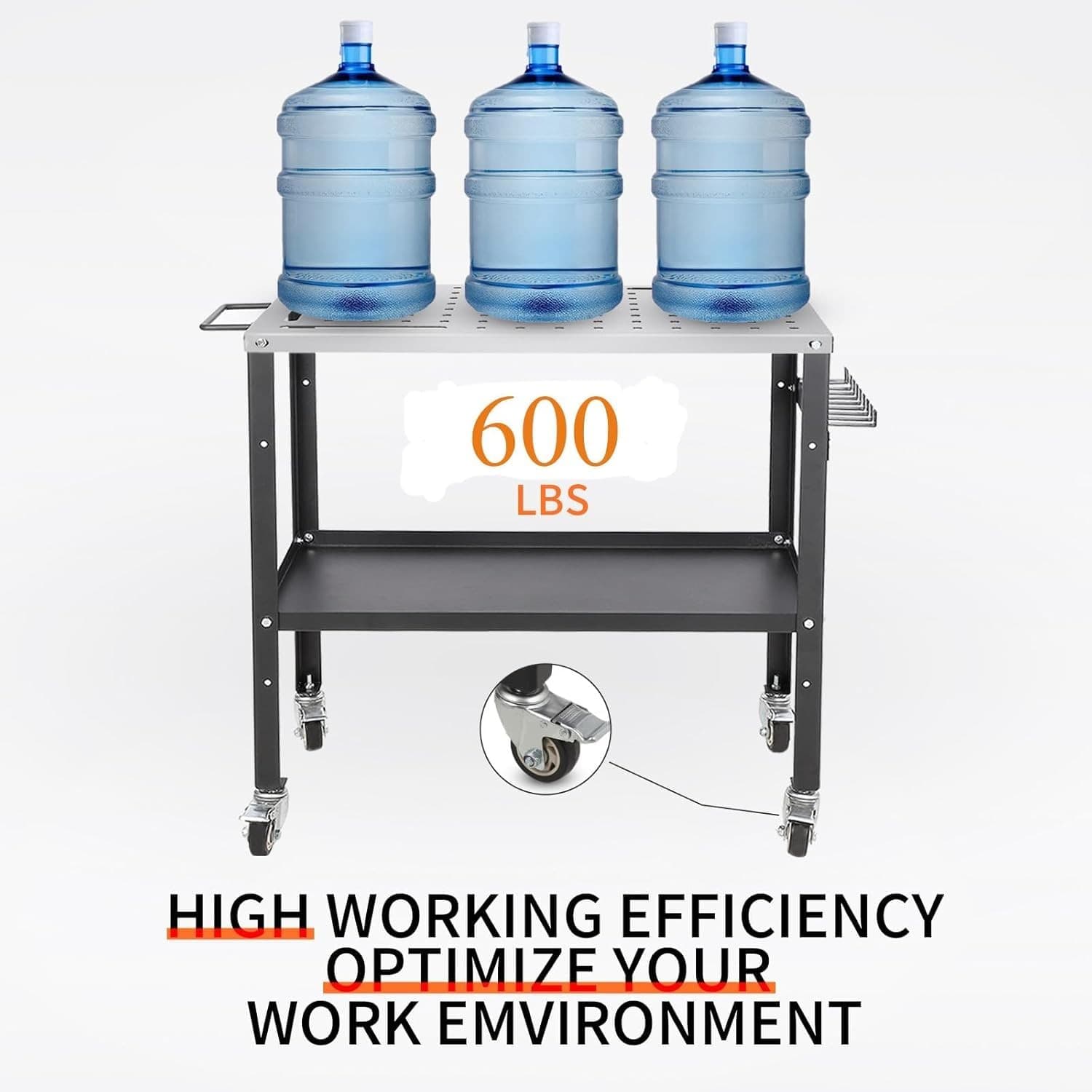 Welding Table 36"x24" 600Lbs Load Capacity Steel Welding Cart Workbench Table 6