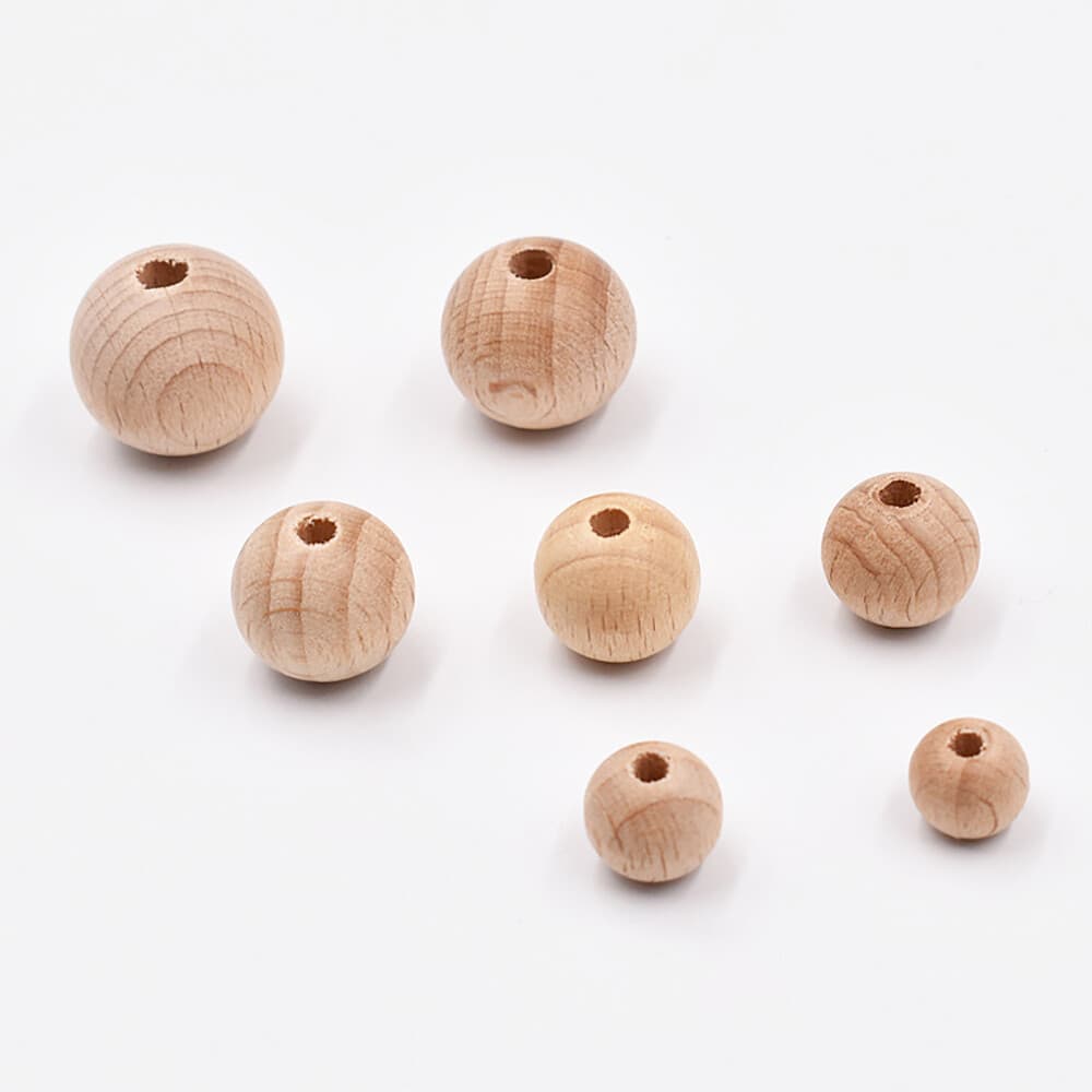 Wooden Balls Natural Craft Wood Ball Sphere Round 6~90mm With hole/without hole 5
