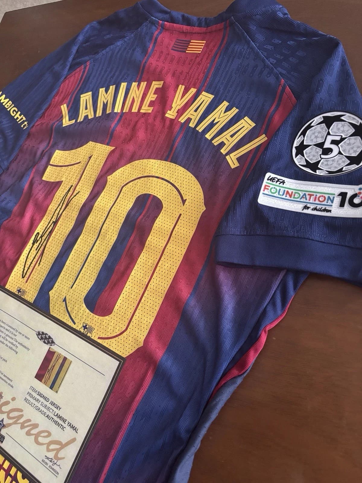 Lamine Yamal SIGNED FC Rare Barcelona Red Shirt/Jersey + COA (READ DESCRIPTION) 2
