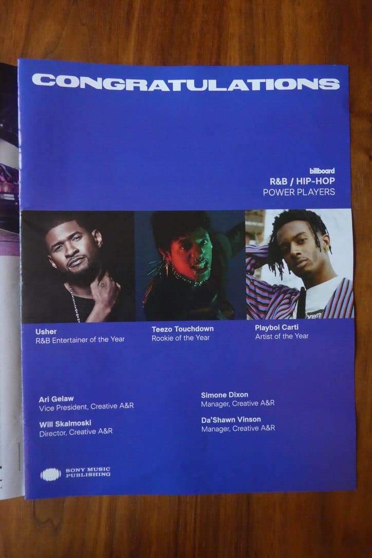 USHER "Congratulations"2024 Billboard Music Mag.PROMO Poster Ads-Ent.of the Year 2