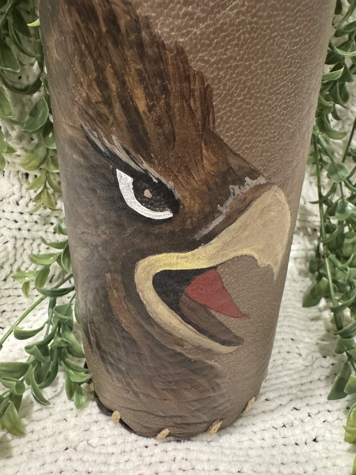 Handcrafted One-of-a-Kind Leather Wrapped Bottle W/Eagle Another Realm Las Vegas 2