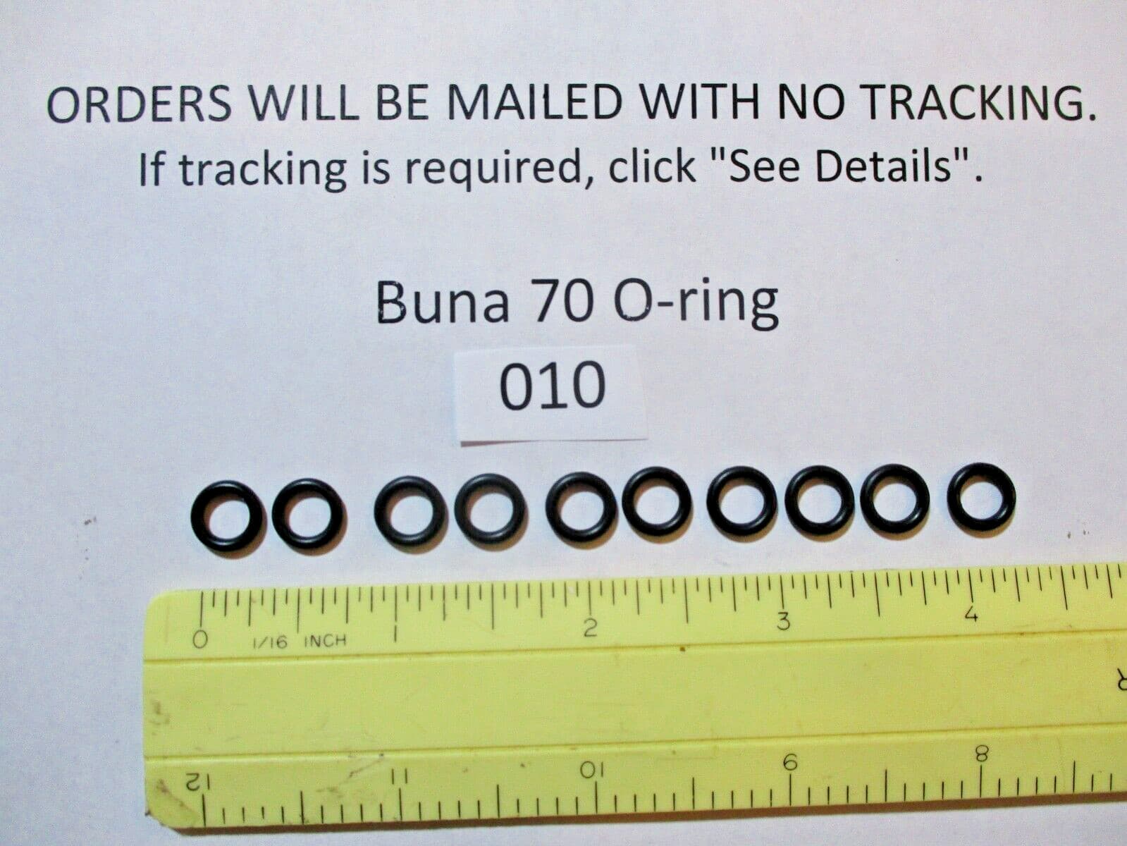 010 O-ring. 1/4" ID x 3/8" OD x 1/16" thick. Buna-70.   Quan 10. 2