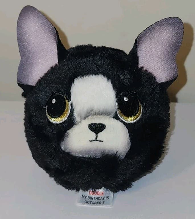 Ty Beanie Bouncers  DOODLE the Boston Terrier Dog (3-4 Inch) NEW Bouncy Ball Toy 2