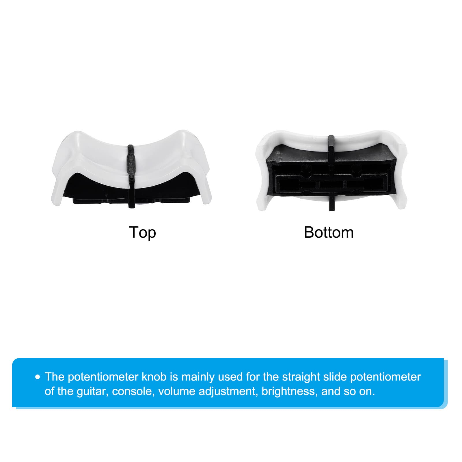 Console Mixer Slider Fader Knob Cap Touch Sensitive Slider 4mm ABS White 10Pcs 5