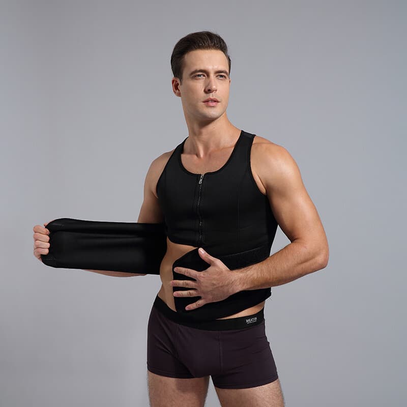 Men Sauna Thermo Sweat Waist Trainer Tank Top Vest Suit Body Shaper Belt Corset 5