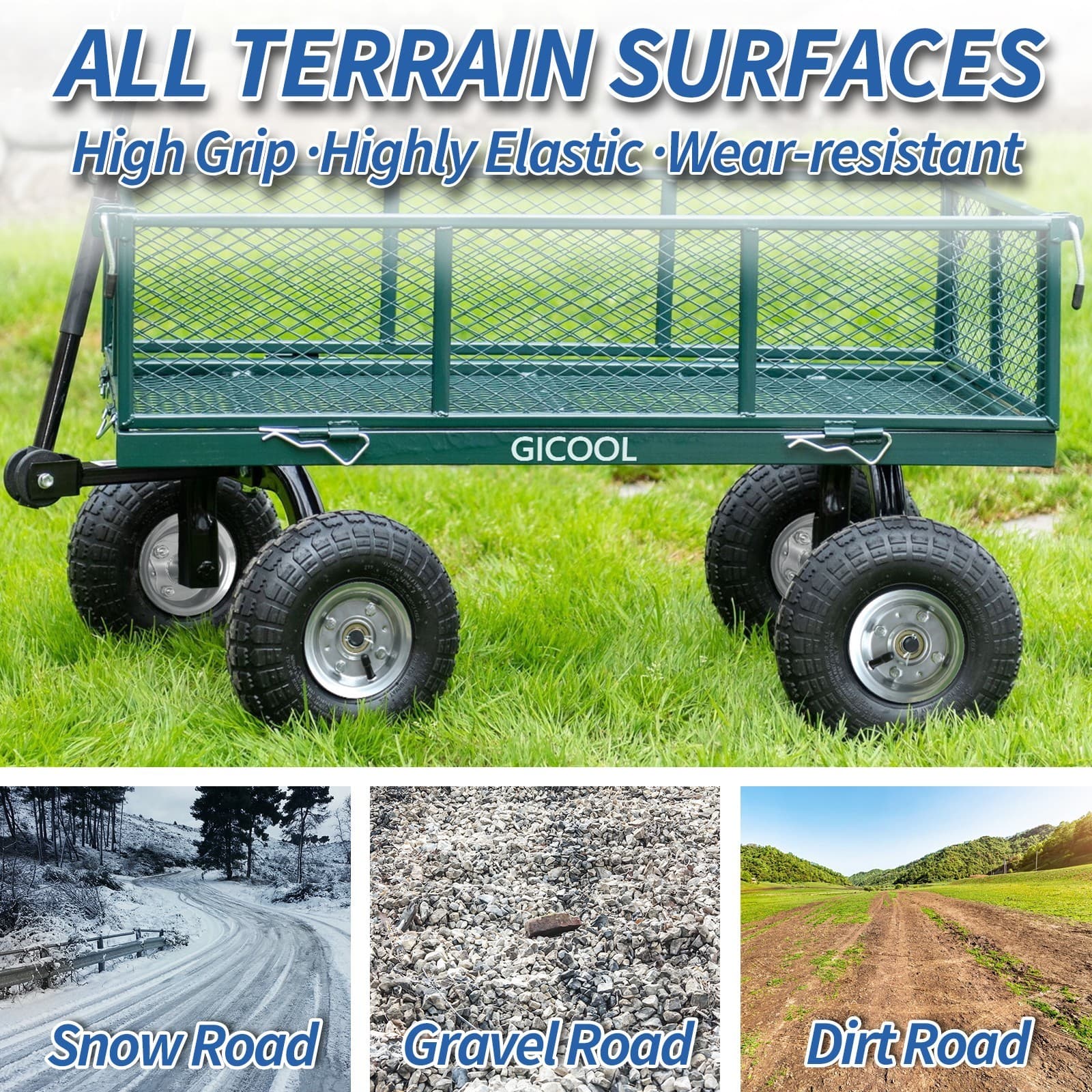 2-Pack 4.10/3.50-4" Tire & Wheel, 10" Pneumatic Tire for Hand Truck Trolley Cart 4