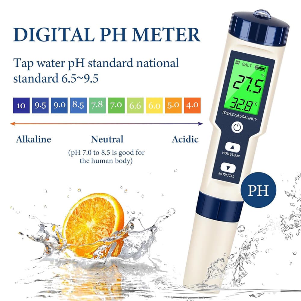 PH/TDS/EC/Salinity/Temperature 5 In 1 Digital Water Quality Meter Tester Tool US 4