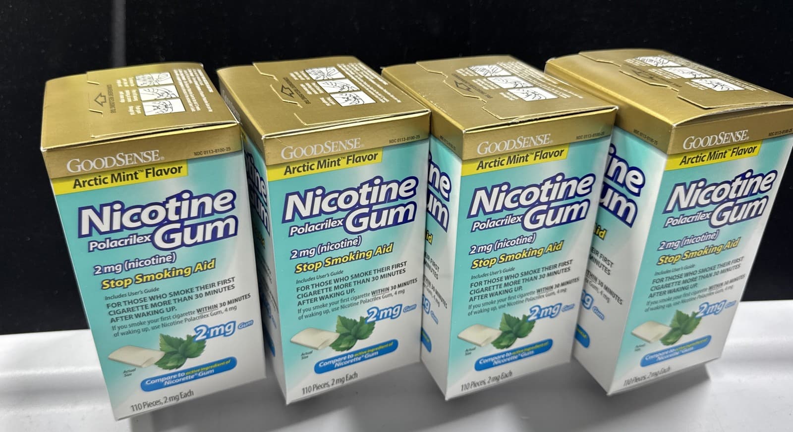 4x GoodSense Nicotine Gum•2 mg•110 pcs/ea.•Artic Mint *Exp.04/25 Like Nicorette! 2
