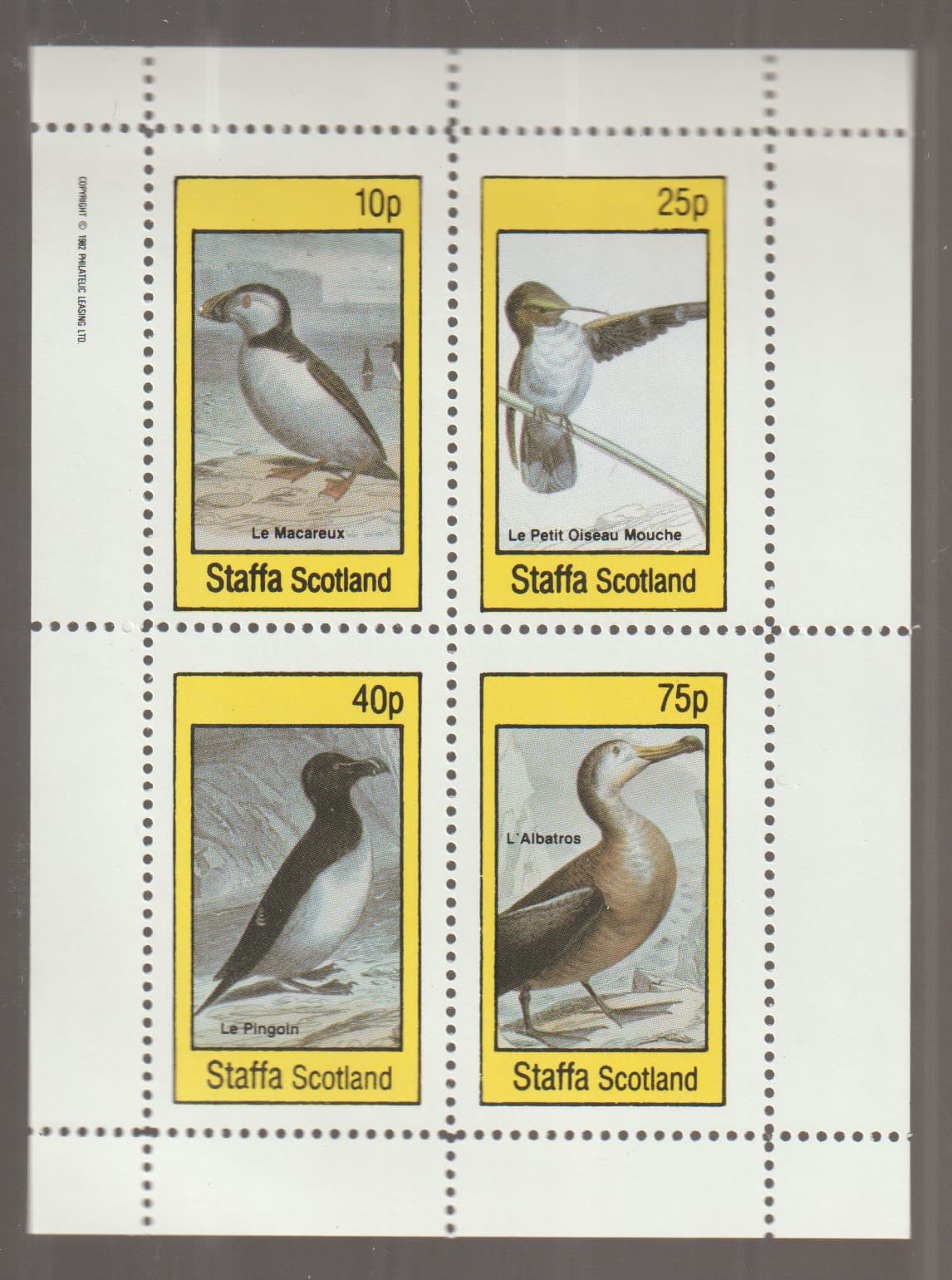Staffa Scotland birds fauna block MNH