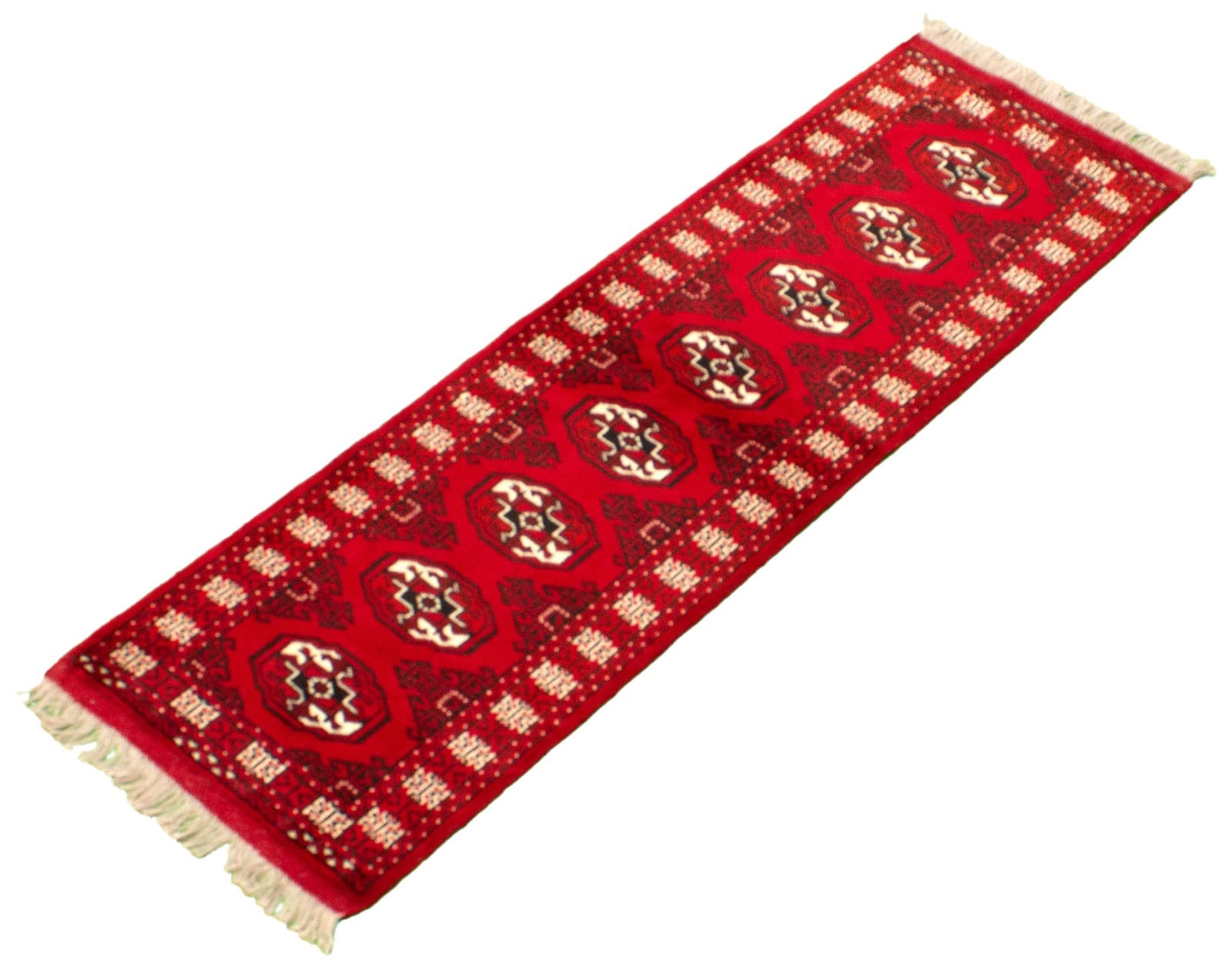 Traditional 2'0" x 6'5" Vintage Bordered Hand-Knotted Carpet Wool Area Rug 4