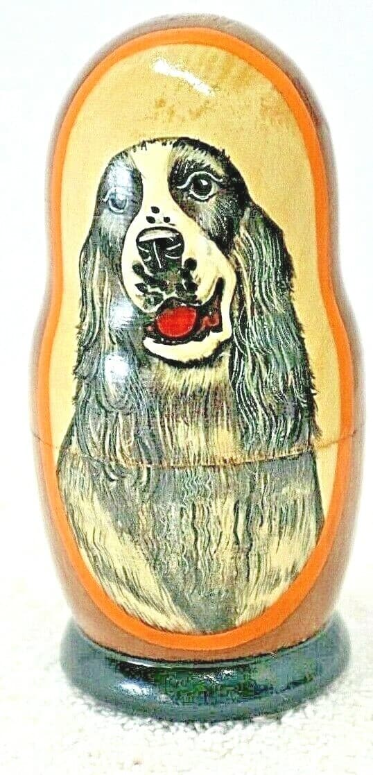 Matryoshka Wood Nesting Dolls Depicting Different dogs Collectible Hand Painted 2