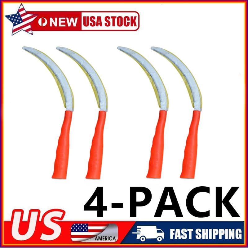4PCS Alloy Serrated Mini Sickle Stainless Steel Grass Weed Cutting Weeding Tools