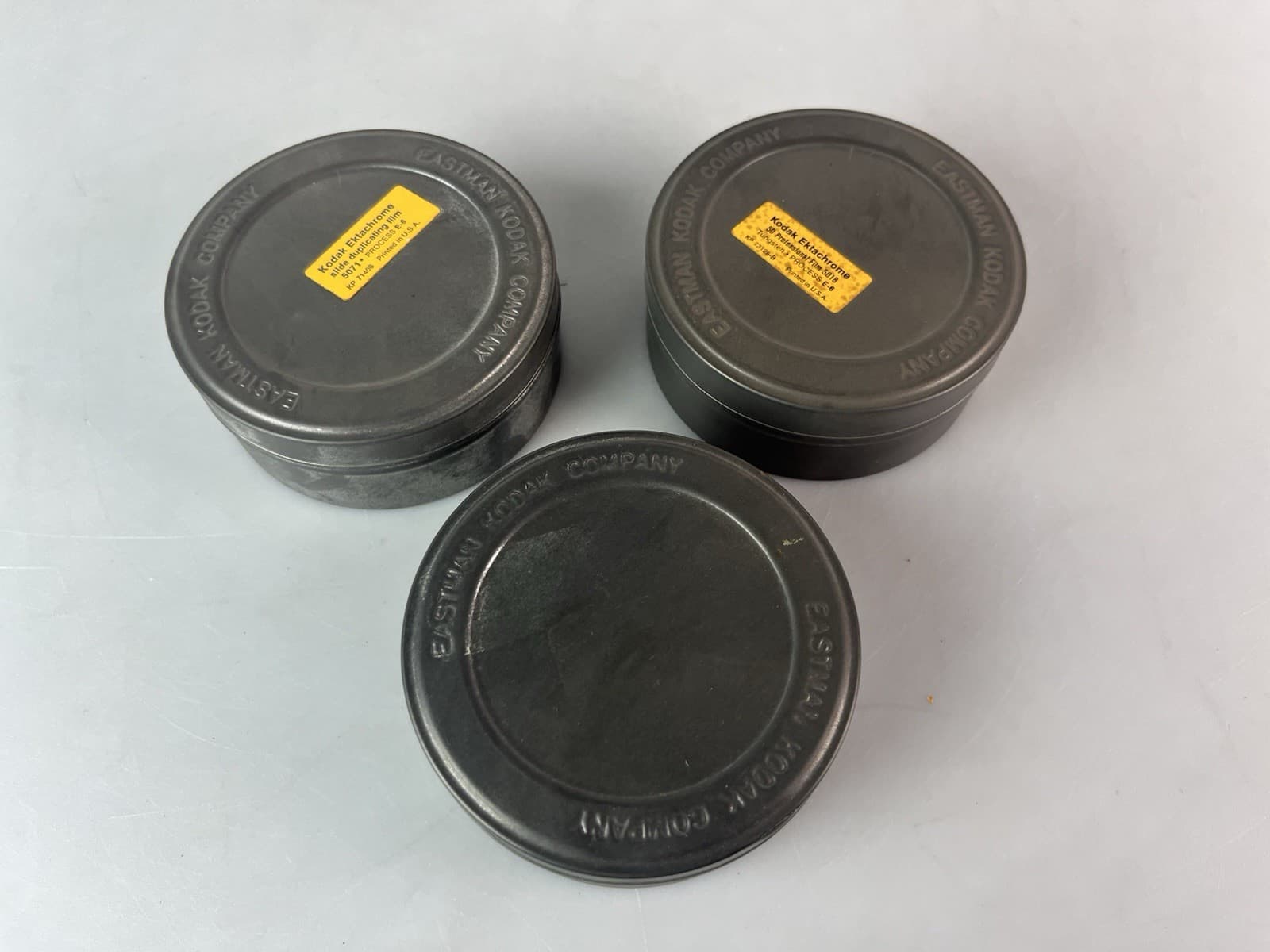 Lot of 3 Kodak Ektachrome Slide Duplicating Film 5071 Metal Can Empty
