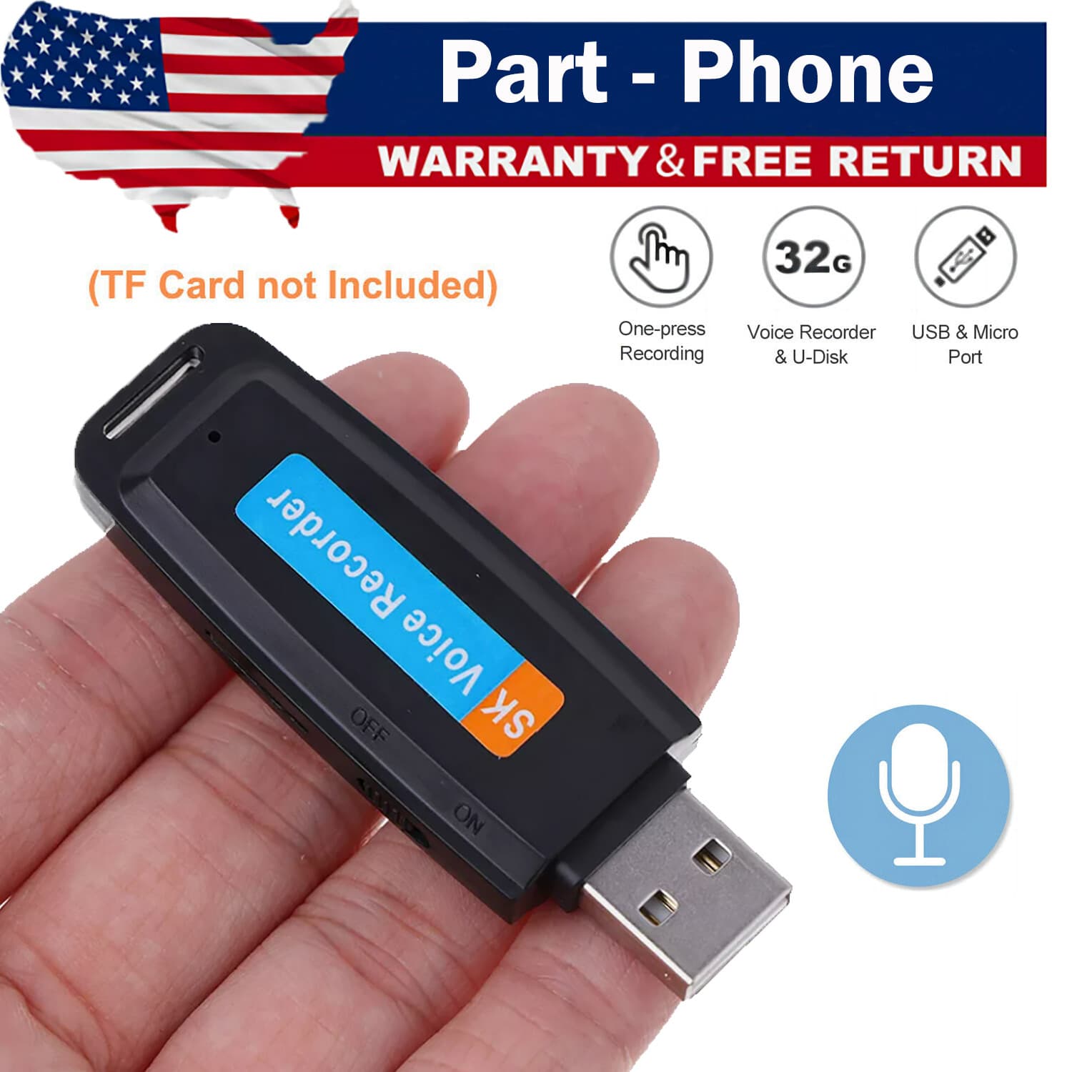 Mini USB Voice Digital Sound Audio Recorder U-Disk Flash Drive Recording Pen