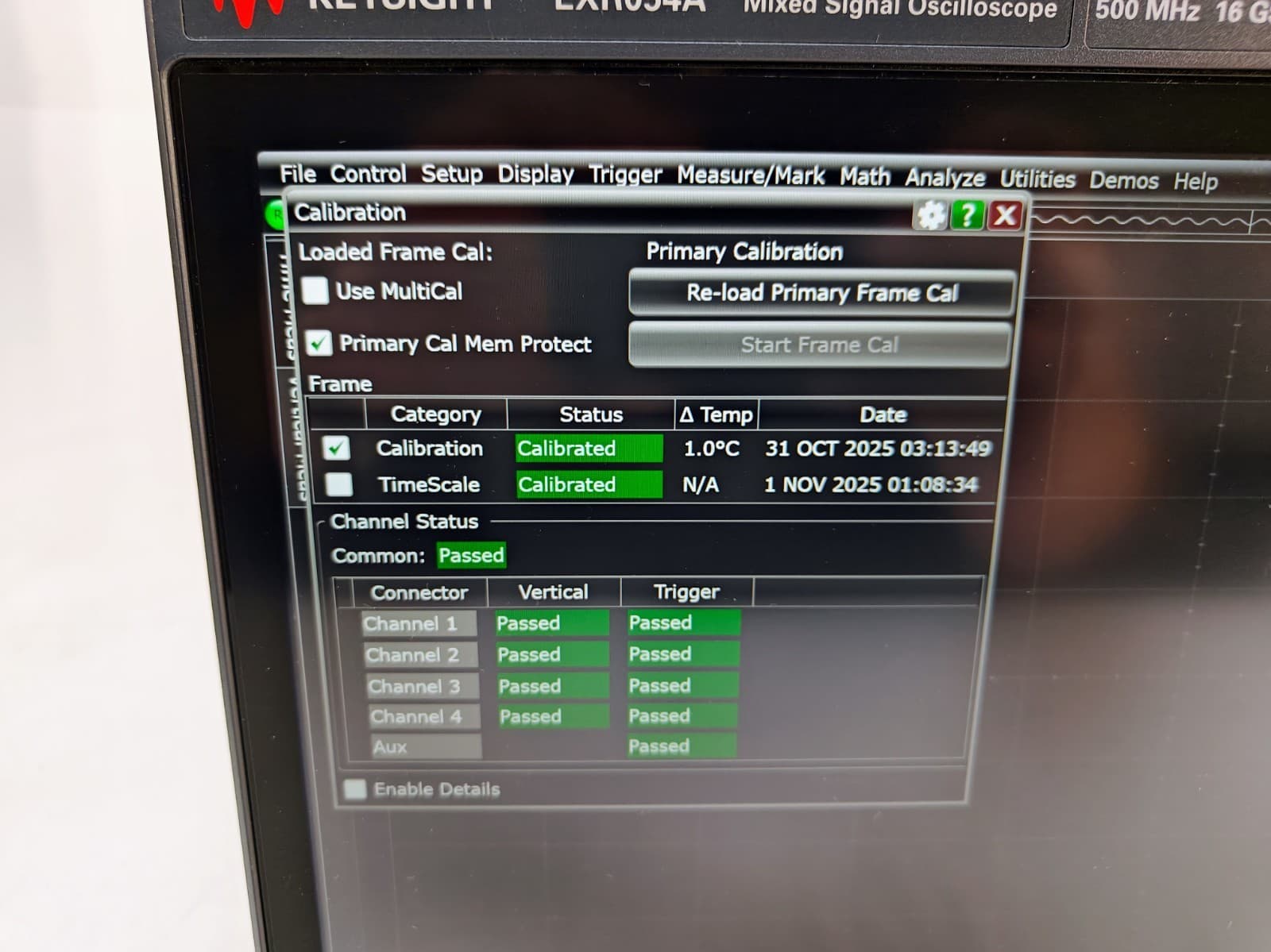 Keysight EXR054A Infiniium EXR-Series Oscilloscope 500 MHz, 16 GSa/s, 4 Ch, 100 3