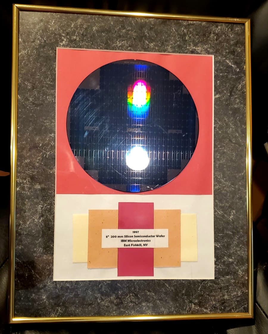 VTG 8" 200mm Silicon Semiconductor IC Chip Lithography Wafer Mounted in Frame 3