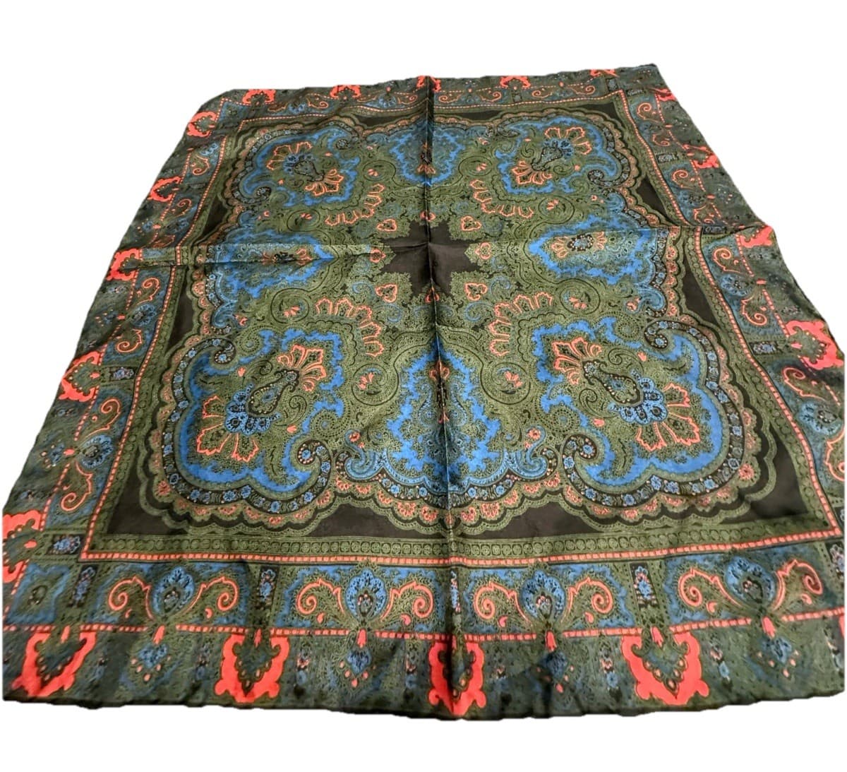 ASHEAR 100% Silk  18 inch Square Scarf Made In Italy Hand Rolled 4