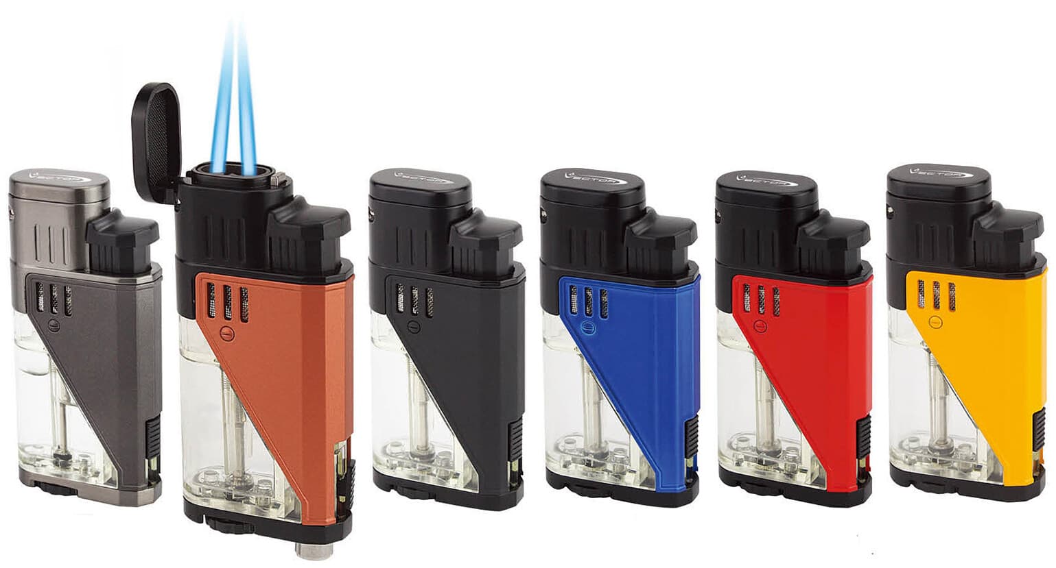 Gray Matte Vector Twister Dual Flame Jet Torch Cigar Butane Lighter - 9311 2