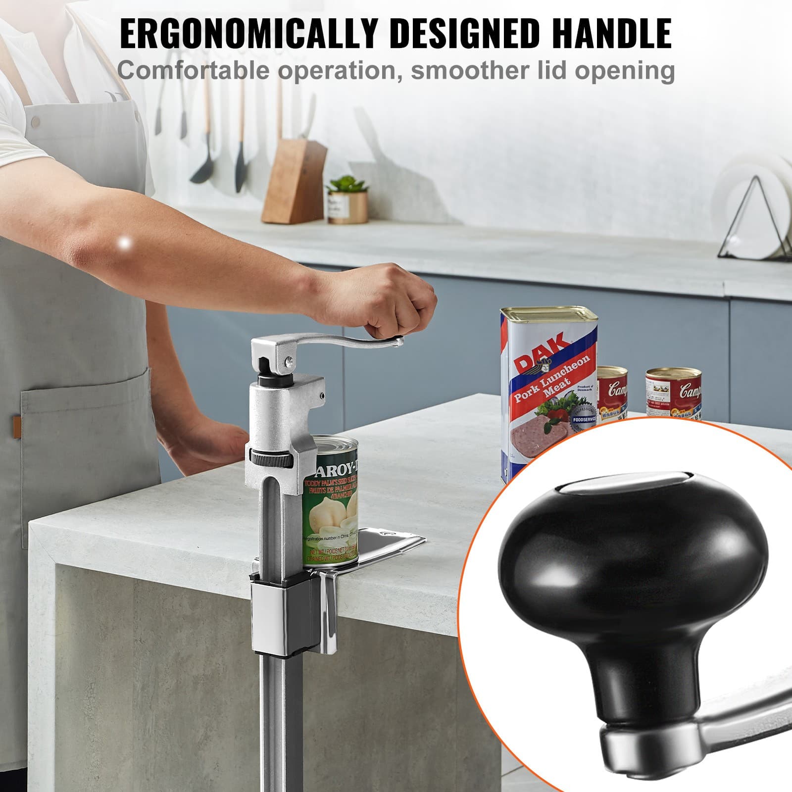 Commercial Table Can Opener Heavy Duty 11.8" Manual Can Opener Restaurant 6