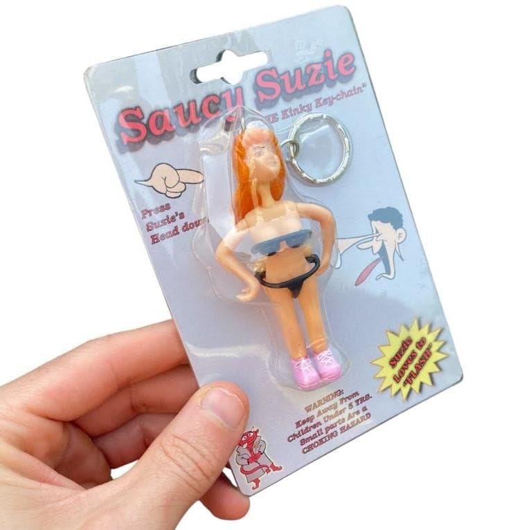 Saucy Suzie Flashing Stripper Keychain – Funny Adult Gag Gift Peepshow Toy 6
