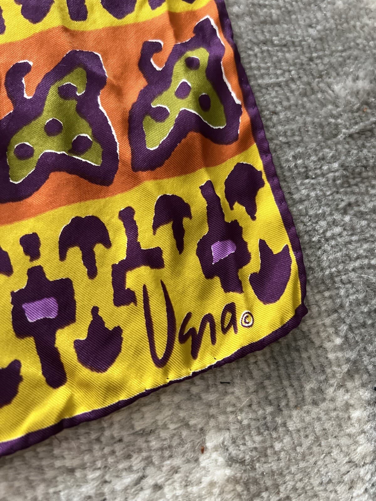 Vintage 1960’s - 70s VERA Neumann Abstract Silk Designer Scarf - 44”x 14” Mod 2