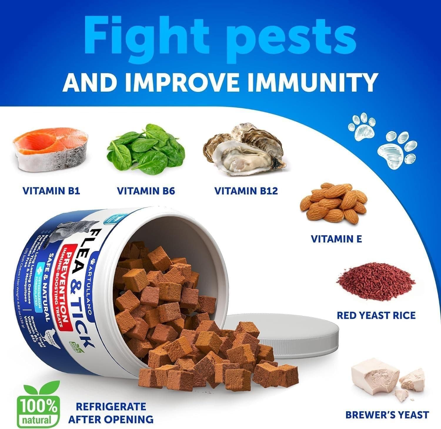 Flea Treatment for Cats Natural Flea and Tick Prevention Supplement for Cats Kit 5