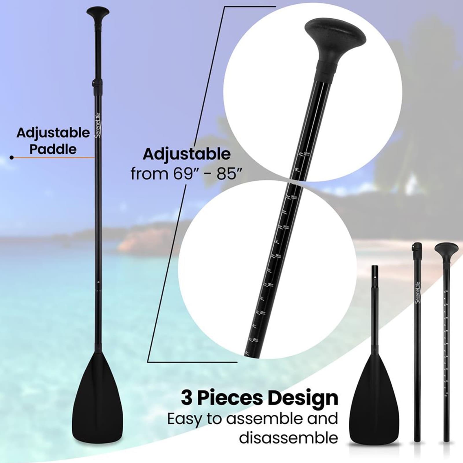 Universal Adjustable Height Oar for Stand Up Paddle Boards 3