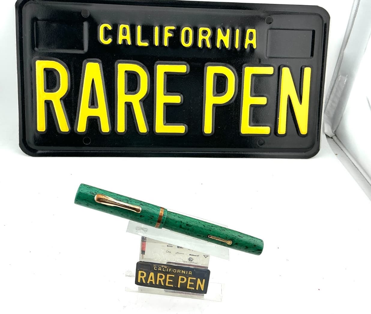 Vintage CONKLIN GREEN Celluloid Fountain Pen 14k Med nib Restored